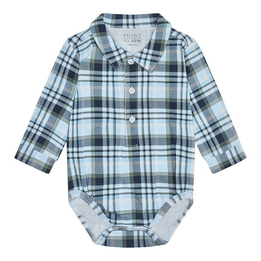 Hust and Claire Skjortebody l/æ - HCBoye - Iron Blue m. Tern