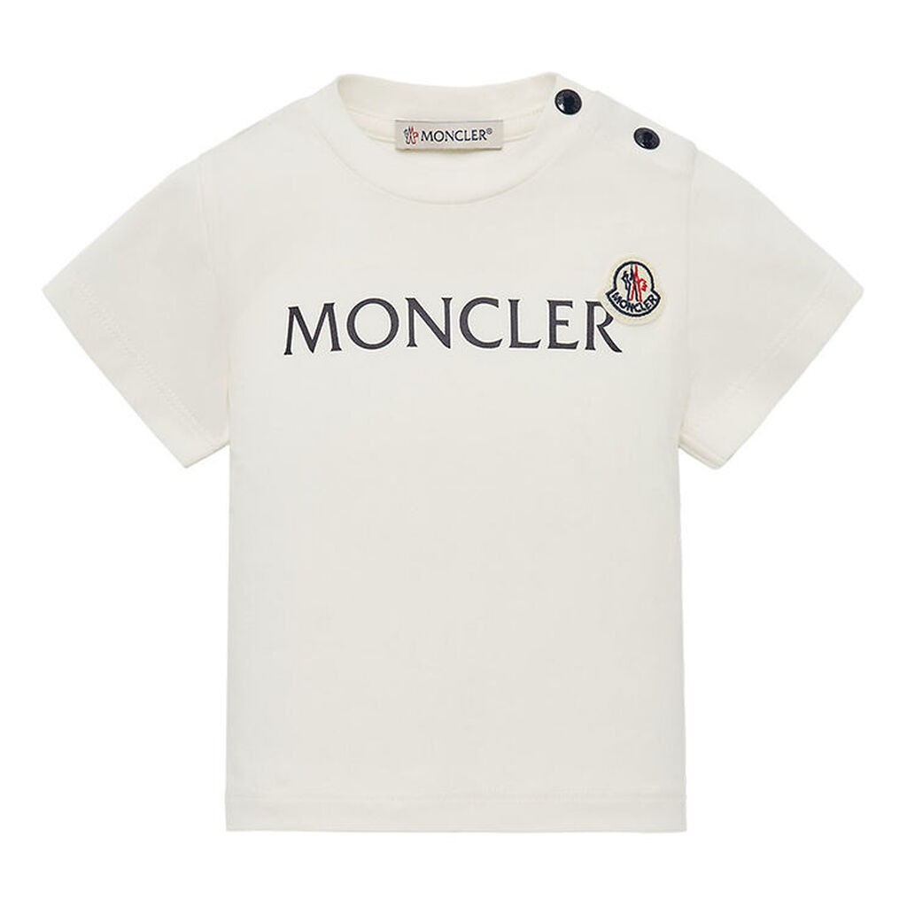 Moncler T-shirt - Hvid m. Navy
