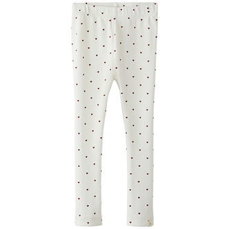 Lil' Atelier Leggings - NmfGago - Coconut Milk/Heart