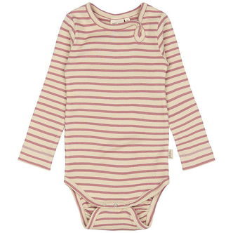Petit Piao Body l/æ - Rib - Modal - Nostalgic Rose/Off White