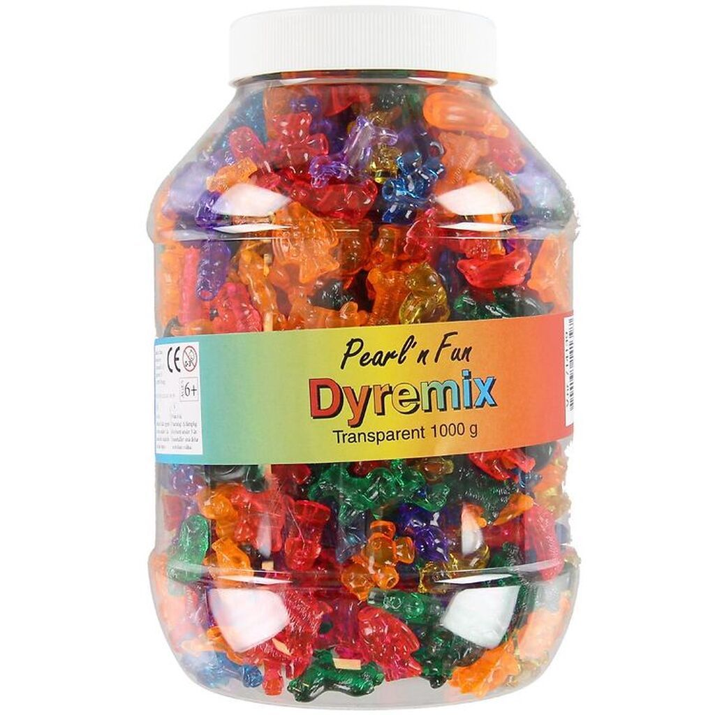 Pearl'n Fun Perler - Dyr - 1000 gram - Transparent