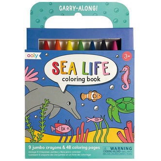 Ooly Farvekridt m. Malebog - Carry Along - Sea Life