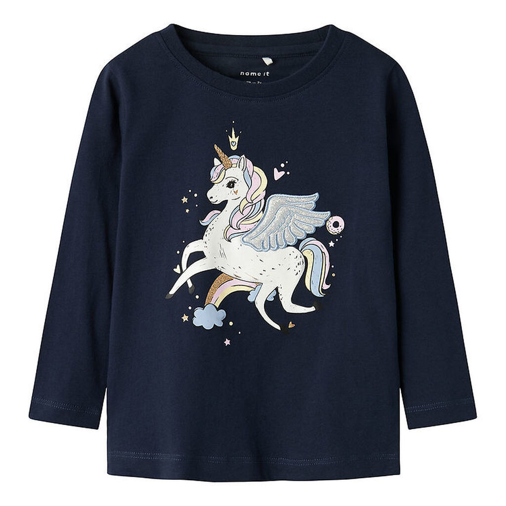 Name It Bluse - NmfTillie - Navy Blazer m. Enhjørning