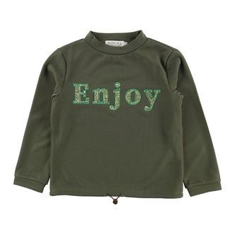 Hound Bluse - Army m. Glimmersten/Print