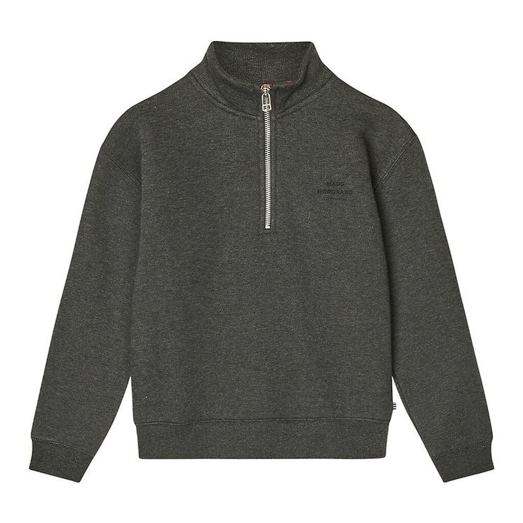 Mads Nørgaard Sweatshirt m. Lynlås - Charcoal Melange