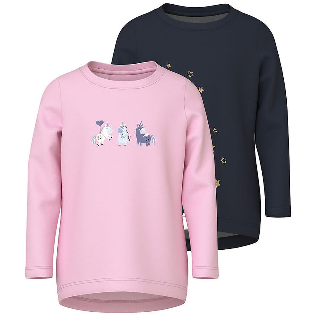 Name It Bluser - NmfVix - 2-pak - Sweet Dreams/Navy Blazer/ Star