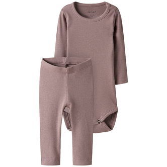 Name It Sæt - Body l/æ/ Leggings - Deauville Mauve/DEAUVILLE MA