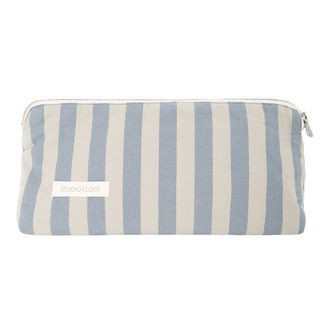 Studio Feder Toilettaske - Celia Mini - Cotton - Pale Blue Strip
