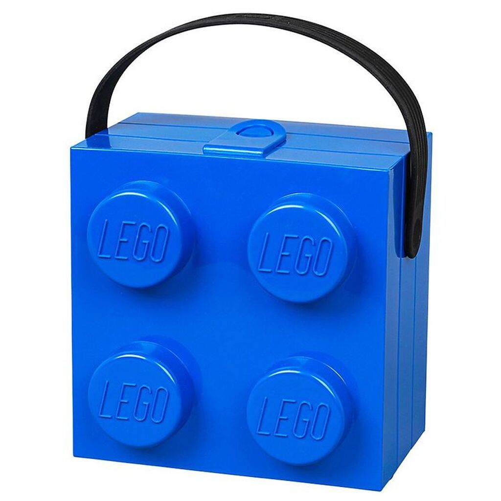 LEGOÂ® Storage Madkasse m. Hank - 4 Knopper - Blå