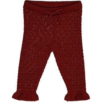 Müsli Bukser - Knit Scallop - Russet m. Hulmønster