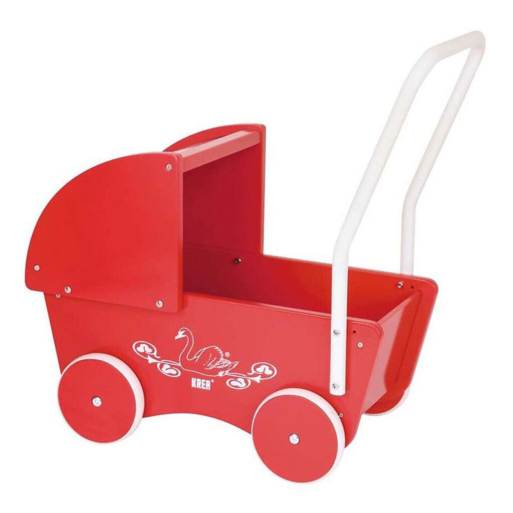 Krea Dukkevogn - Træ - Rød