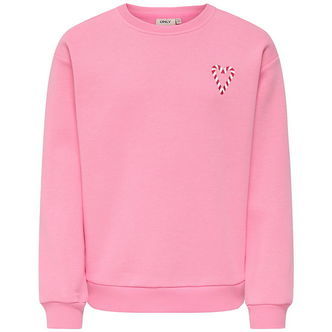 Kids Only Sweatshirt - KogZenja - Sachet Pink/Holly Jolly