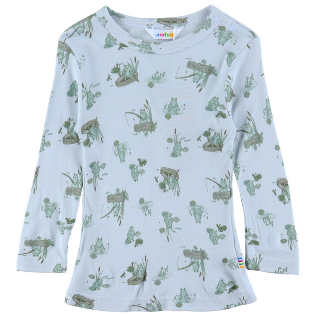Joha Bluse - Viskose/Bambus - Lyseblå m. Frø