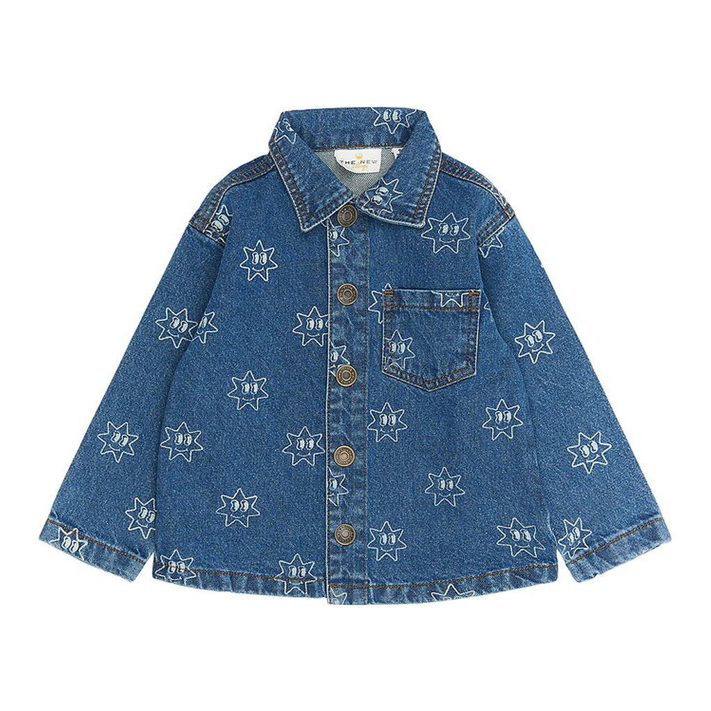 The New Siblings Denimjakke - TnstRipley - Medium Blue Denim AOP