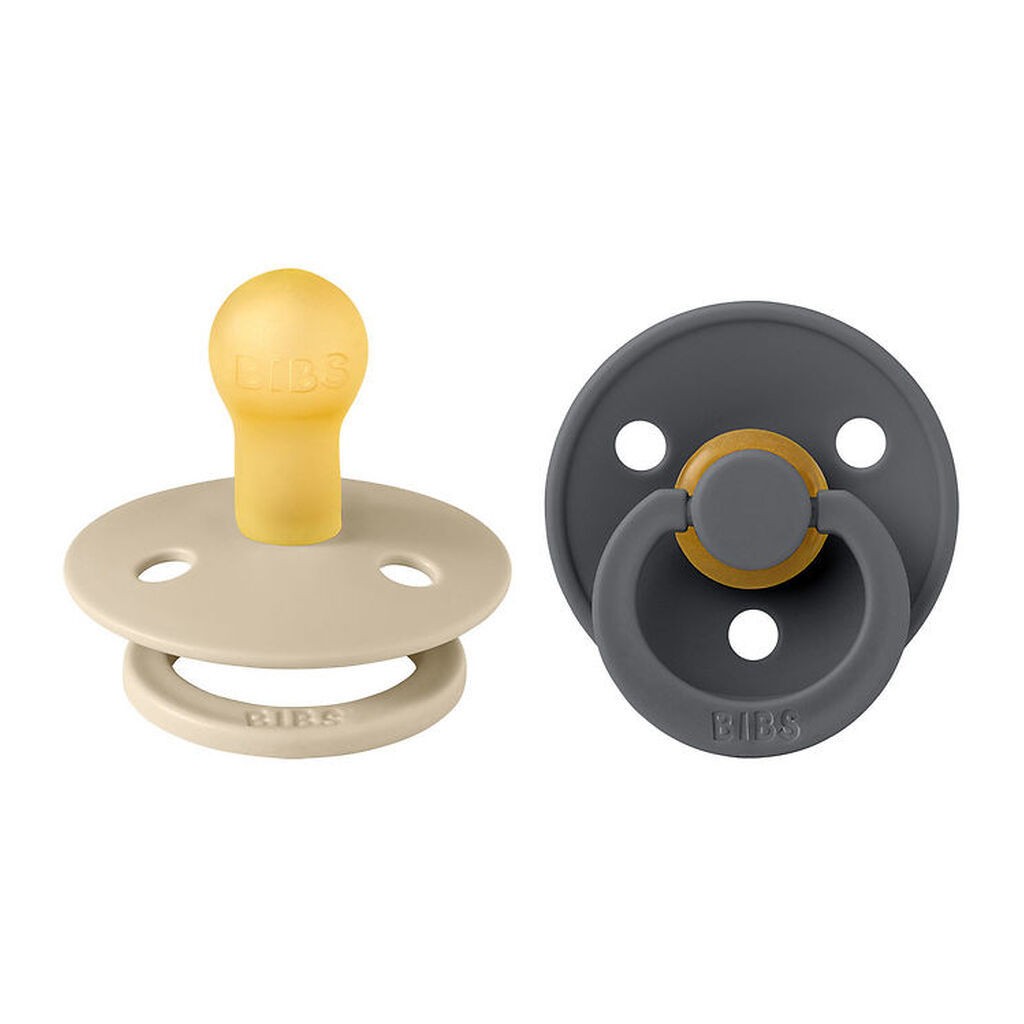 BIBS Colour Sutter - 2-pak - Str. 1 - Rund - Vanilla/Iron