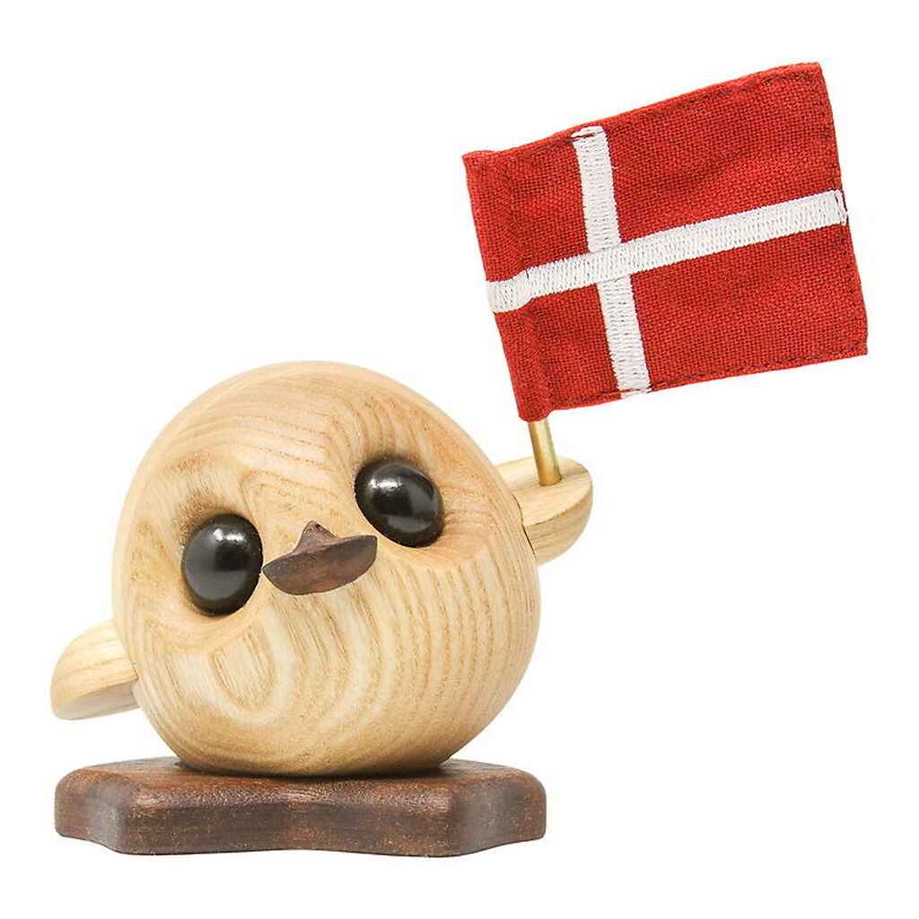 FableWood Ælling m. Flag - Pick-Me-Up Villy - 10 cm - Natur