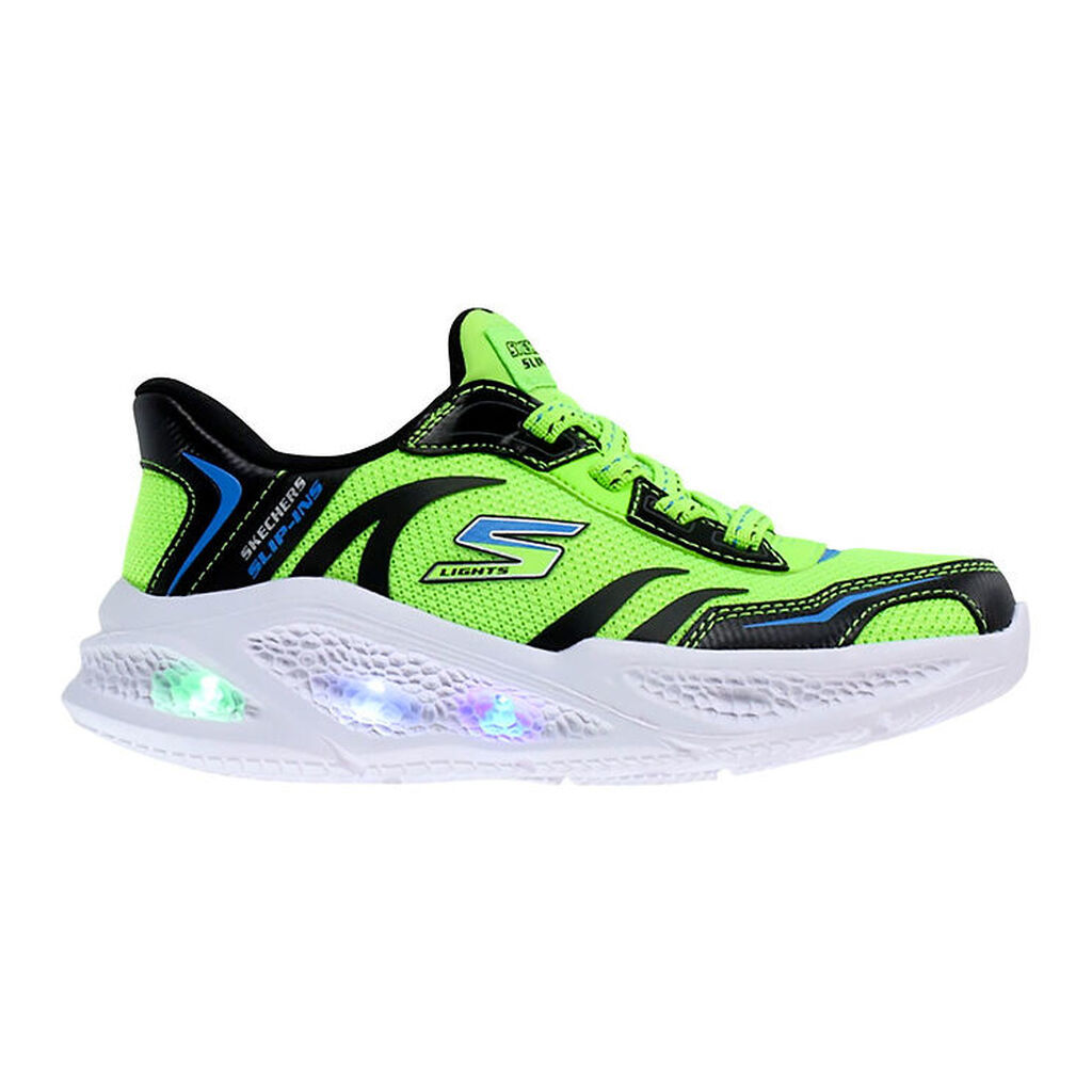 Skechers Sko m. Lys - Meteor Lights - Brisk Beams - Lime/ Sort