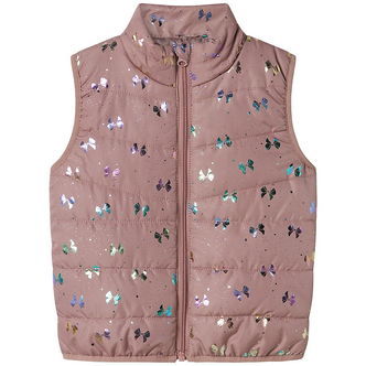 Name It Dynevest - NmfMylane - Woodrose m. Sløfer