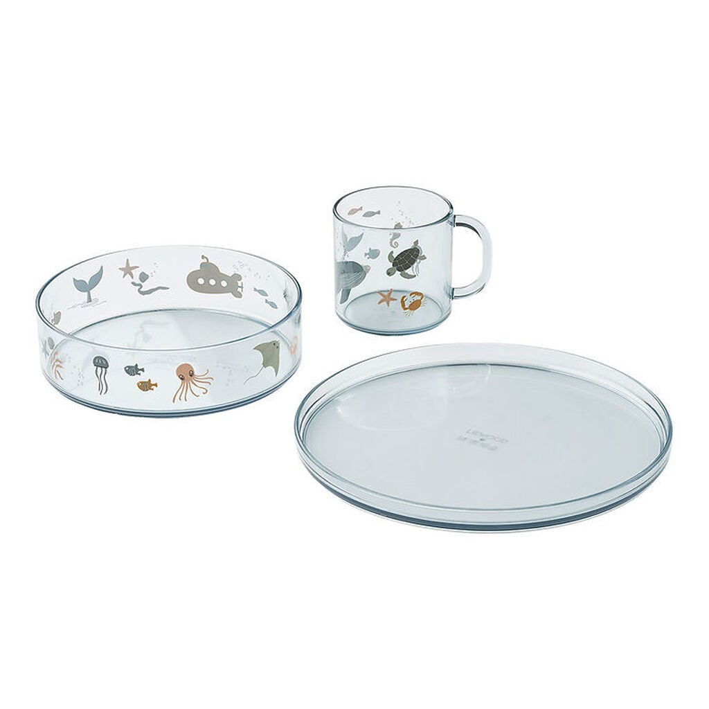 Liewood Spisesæt - 3 Dele - Siva - Sea Creature/Sandy