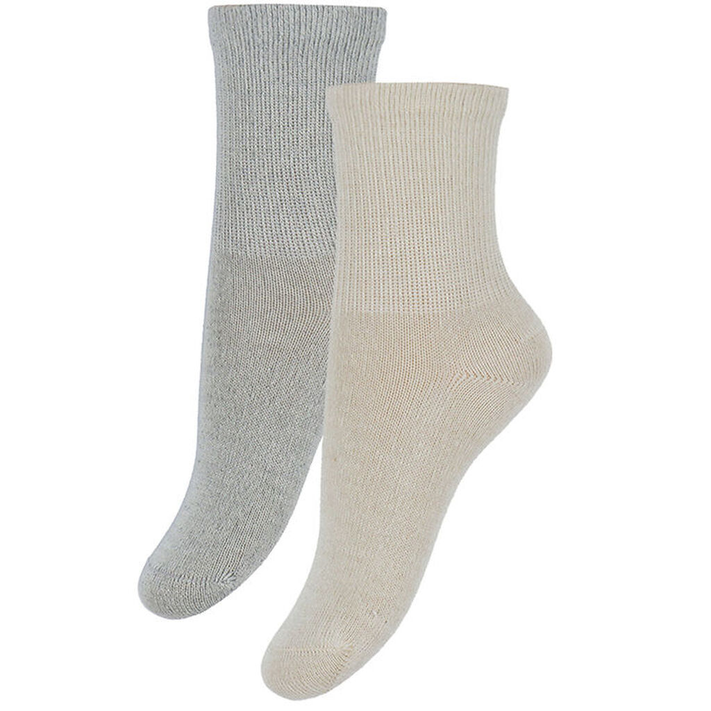 Minymo Strømper - 2-pak - Light Grey Melange