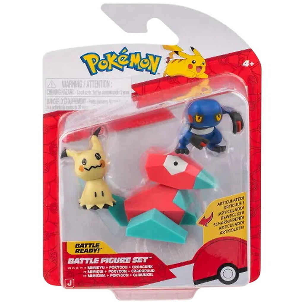 Pokémon Figurer - Battle Figure - Mimikyu/Porygon/Croagunk