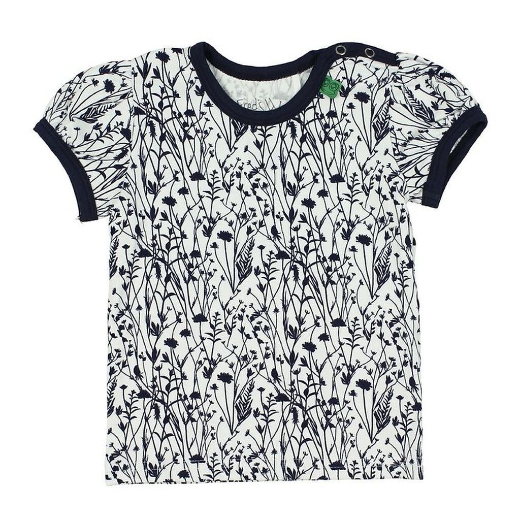 Freds World T-shirt - Creme/Navy m. Blomster