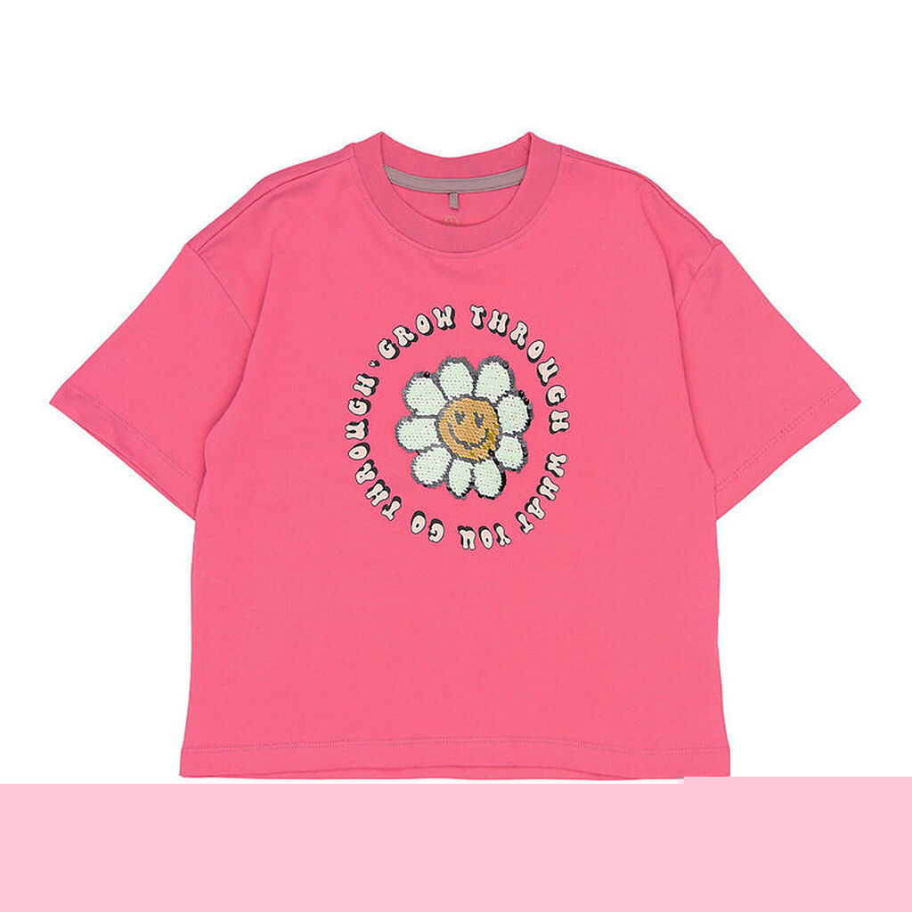 The New T-shirt - TnSkye - Carmine Rose m. Pailletter