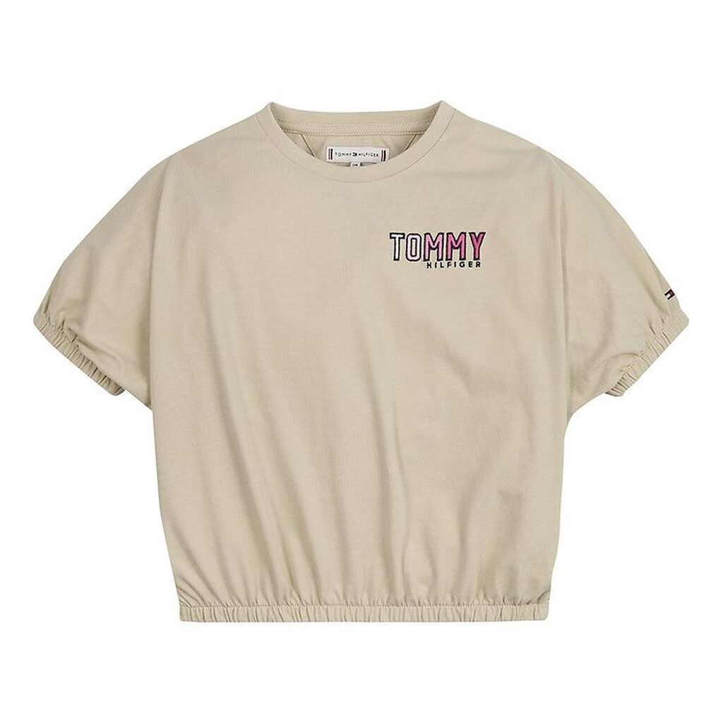 Tommy Hilfiger T-shirt - Cropped - Tommy Embro - Savannah Sand