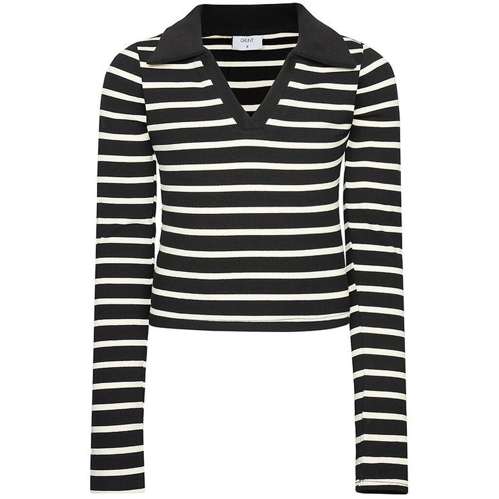 Grunt Bluse - GRWiky - Black-Off White