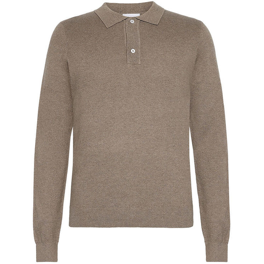 Grunt Polobluse - Strik - GrHam - Nature Melange