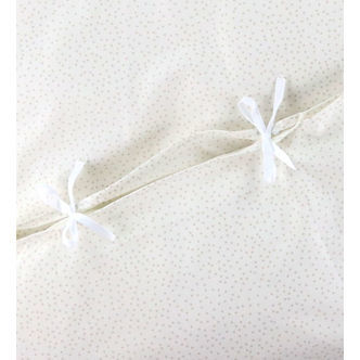 Nørgaard Madsens Sengetøj - Baby - Off White m. Beige Prikker