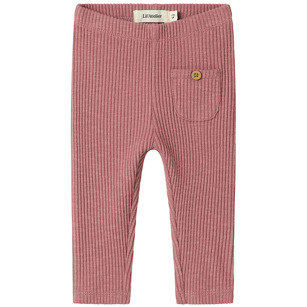 Lil' Atelier Leggings - Rib - NbfRaja - Nostalgia Rose