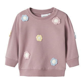 Name It Sweatshirt - NbfTella - Elderberry m. Blomster