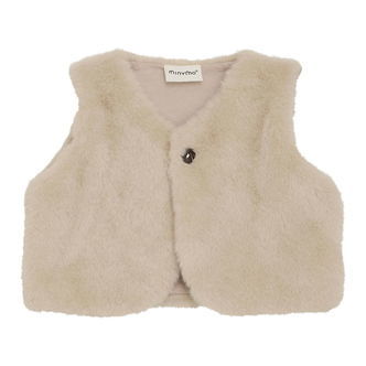 Minymo Vest - Imiteret Pels - Smoke Gray