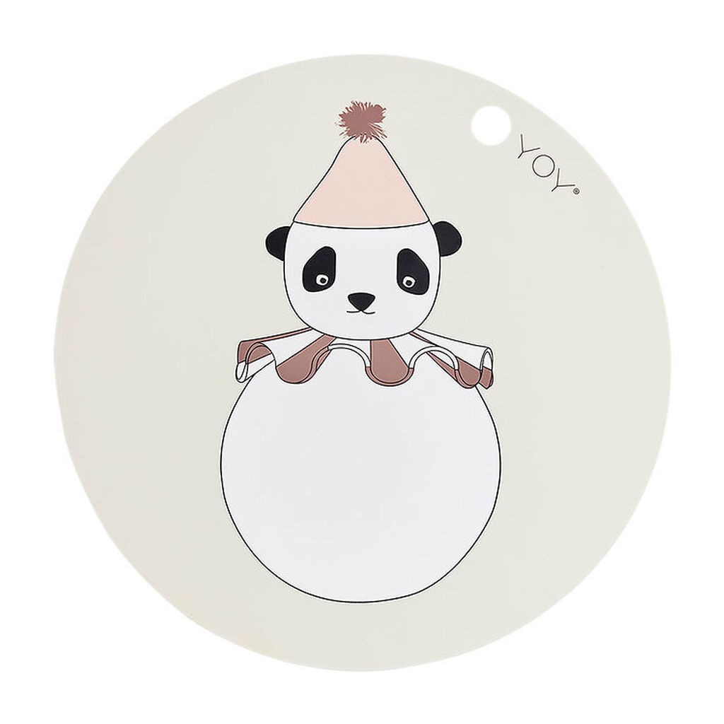 OYOY Dækkeserviet - Silikone - Panda Pompom - Offwhite