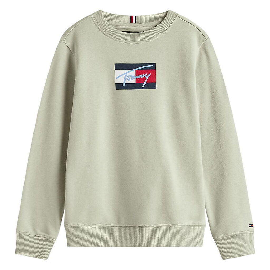 Tommy Hilfiger Sweatshirt - Script Flag - Misty Sage Green