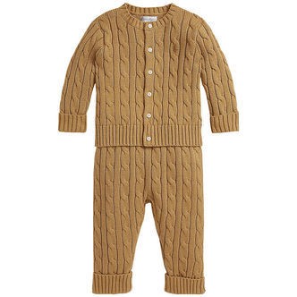 Polo Ralph Lauren Sæt - Cardigan/Bukser - Strik - Classic Camel
