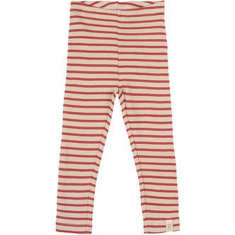 Petit Piao Leggings - Rib - Modal - Light Berry/Dark Off White