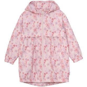 Minymo Regnjakke - PE - Peach Whip m. Blomster