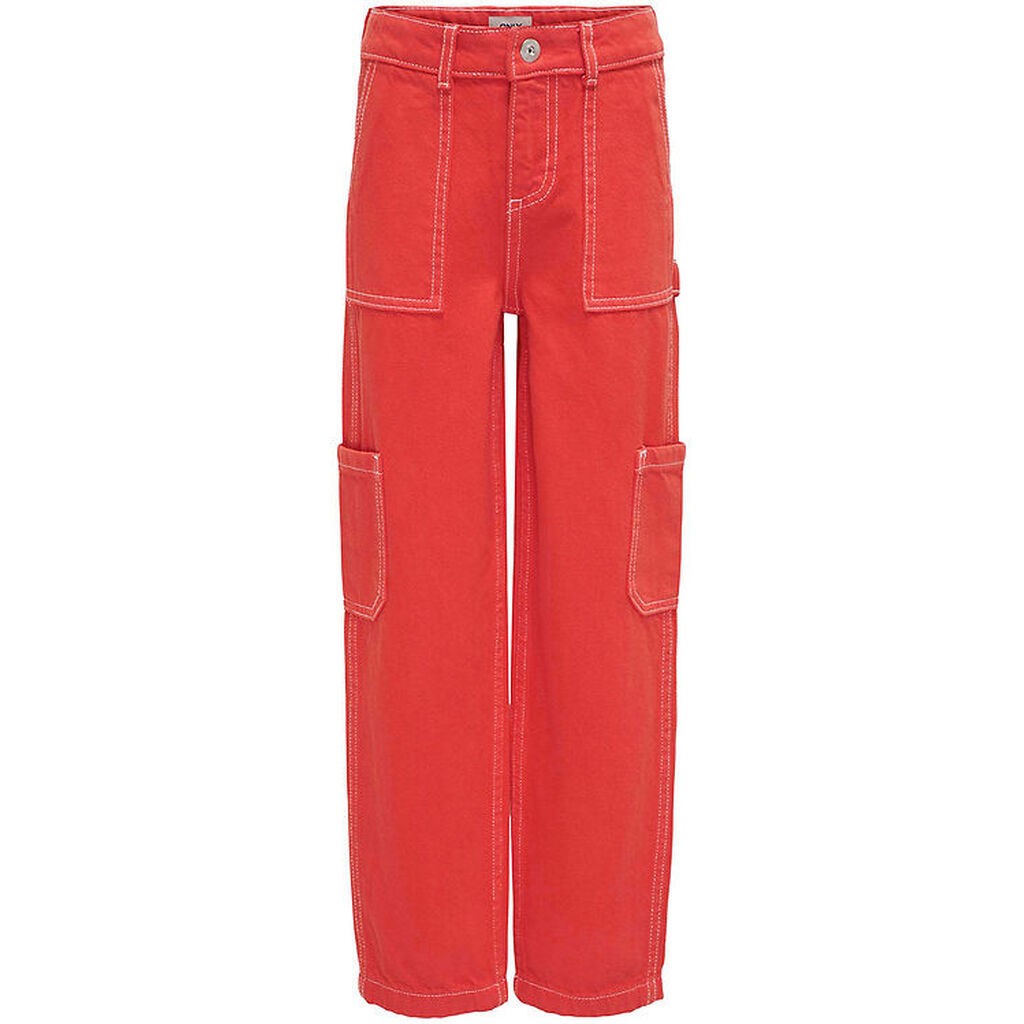 Kids Only Bukser - KogVilje - Flame Scarlet/White Stitches
