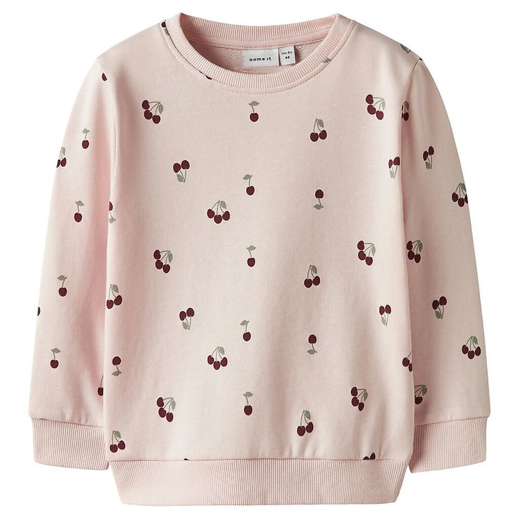 Name It Sweatshirt - Noos - NmfValba - Crystal Pink m. Kirsebær
