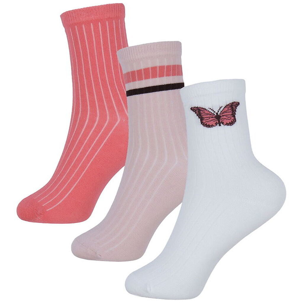 Name It Strømper - 3-pak - NkfLuna - Bright White/Rapture Rose