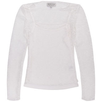 Hound Bluse - Lace - Off White m. Hulmønster