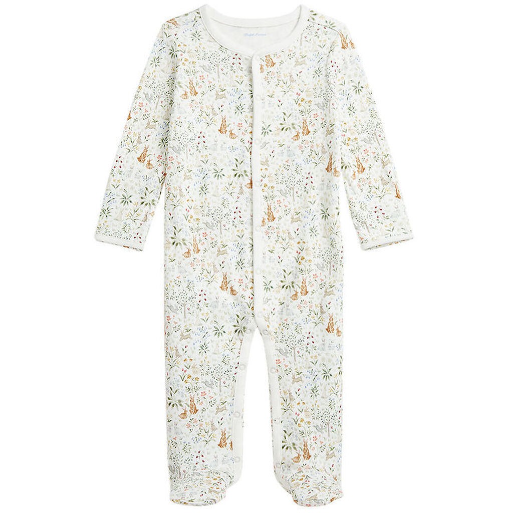 Polo Ralph Lauren Heldragt - Hvid m. Blomster/Harer