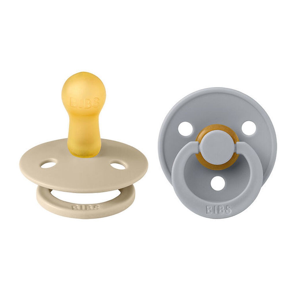 BIBS Colour Sutter - 2-pak - Str. 2 - Rund - Vanilla/Cloud