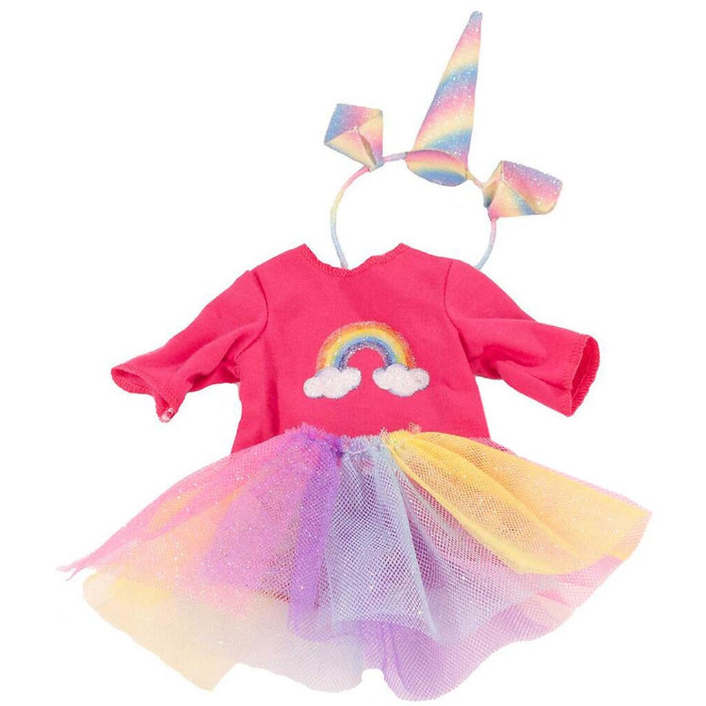Götz Dukketøj - Kjole/Hårbånd - 30-33cm - Rainbow Unicorn
