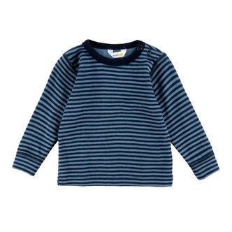 Joha Bluse - Uld - Blå m. Striber