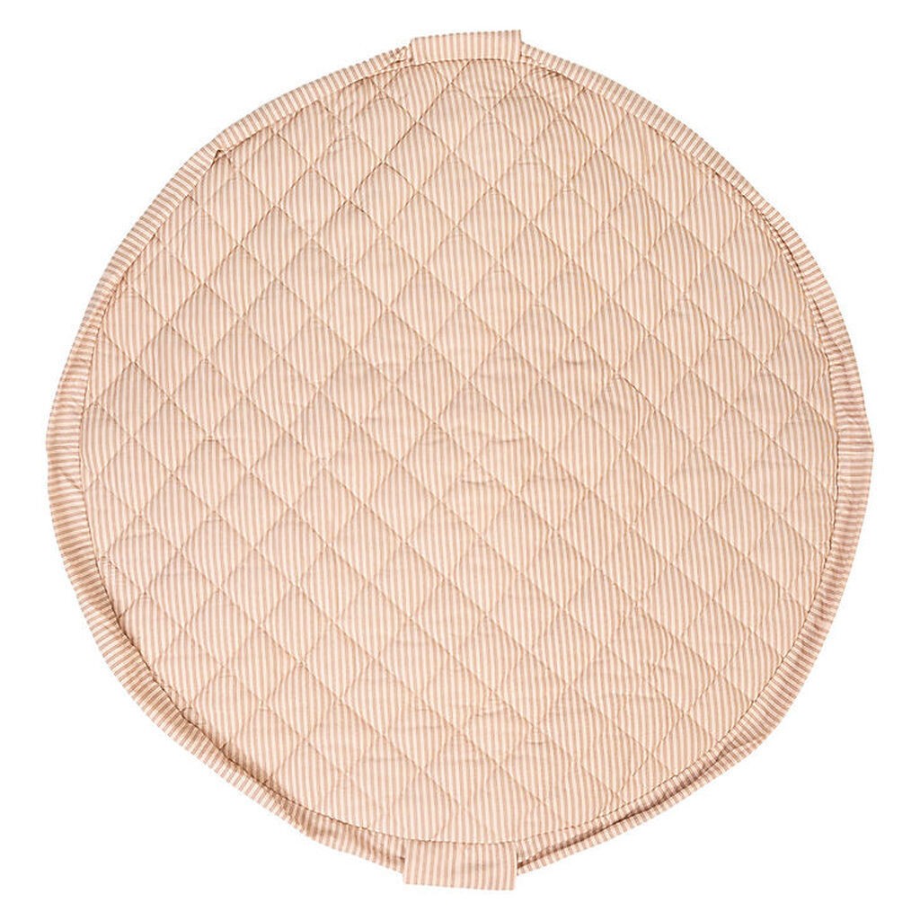 Play&Go Legetøjstæppe - Ø120 cm - Soft Organic - Stripes Brown