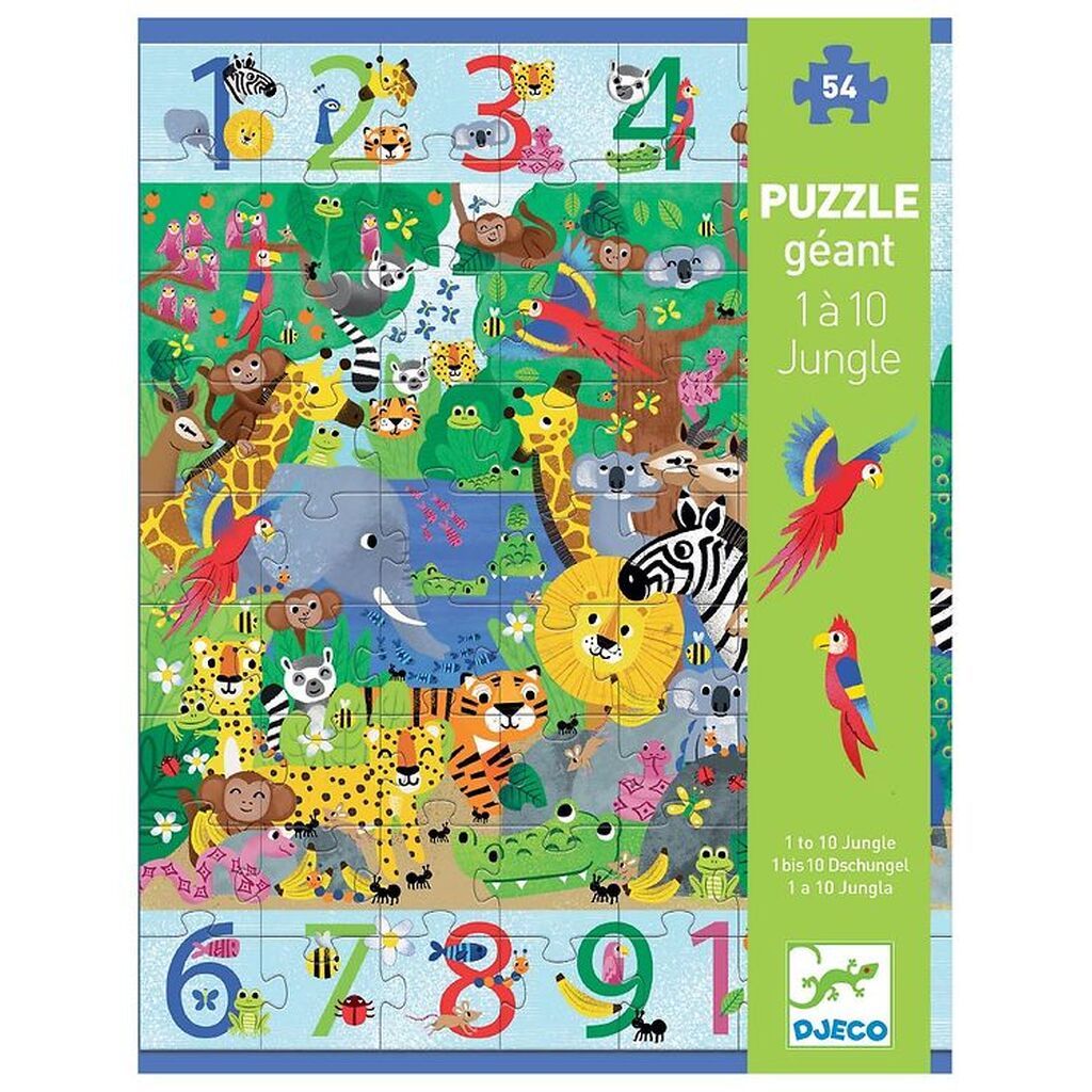 Djeco Kæmpepuslespil - 54 Brikker - 70x50 cm - Jungle