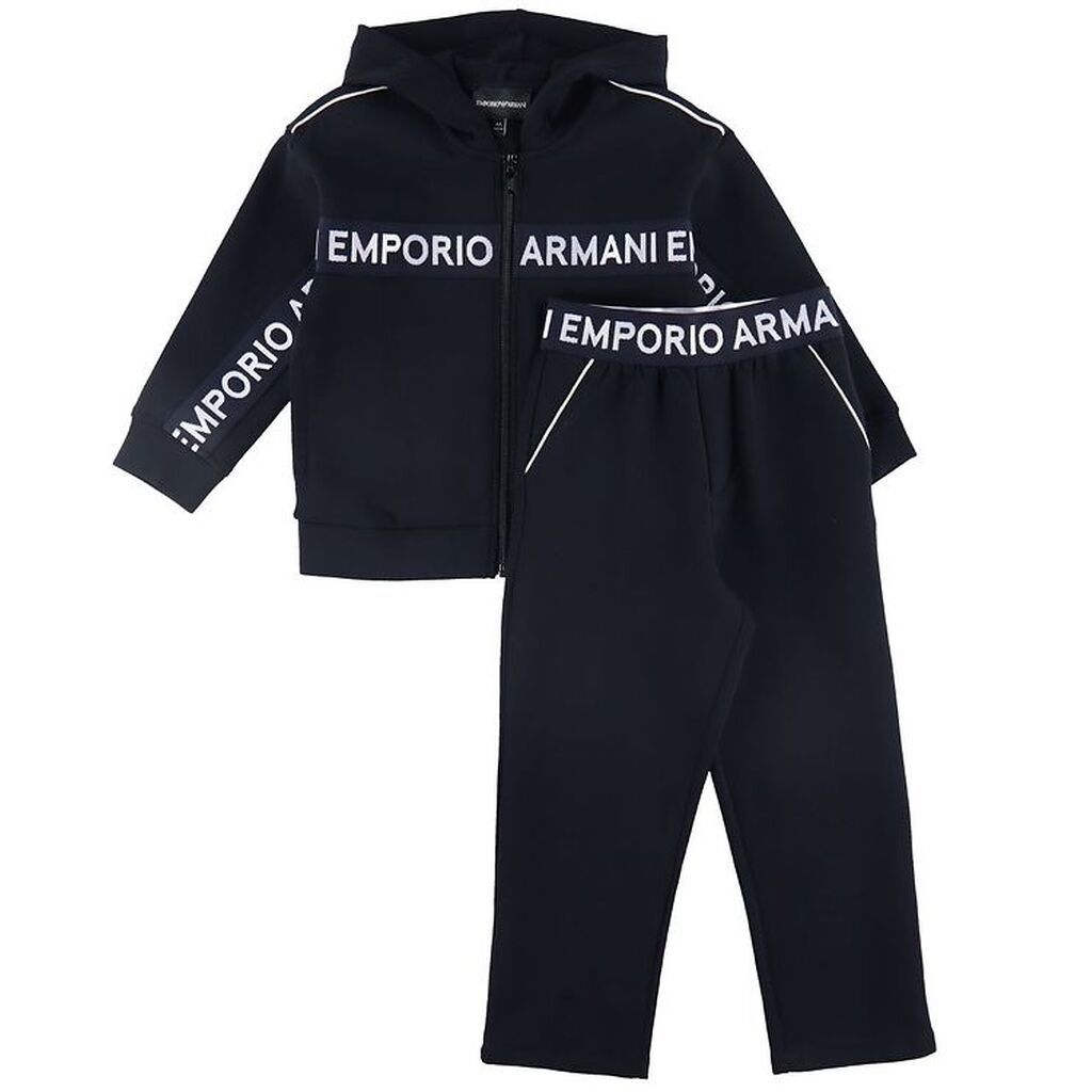 Emporio Armani Cardigan/Bukser - Navy m. Logostribe